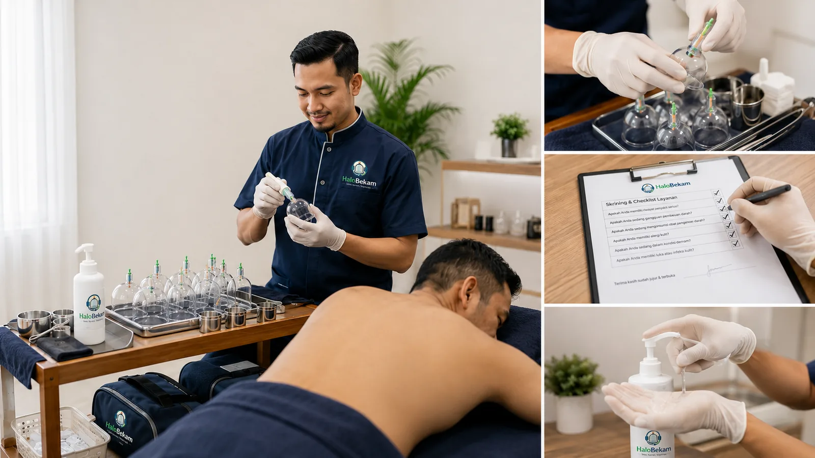 Persiapan higienis dan screening keamanan layanan HaloBekam
