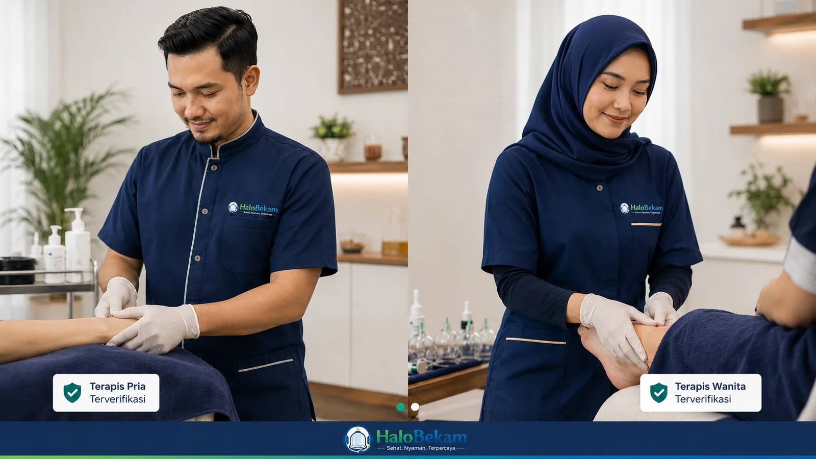 Pilihan terapis pria dan wanita terverifikasi HaloBekam