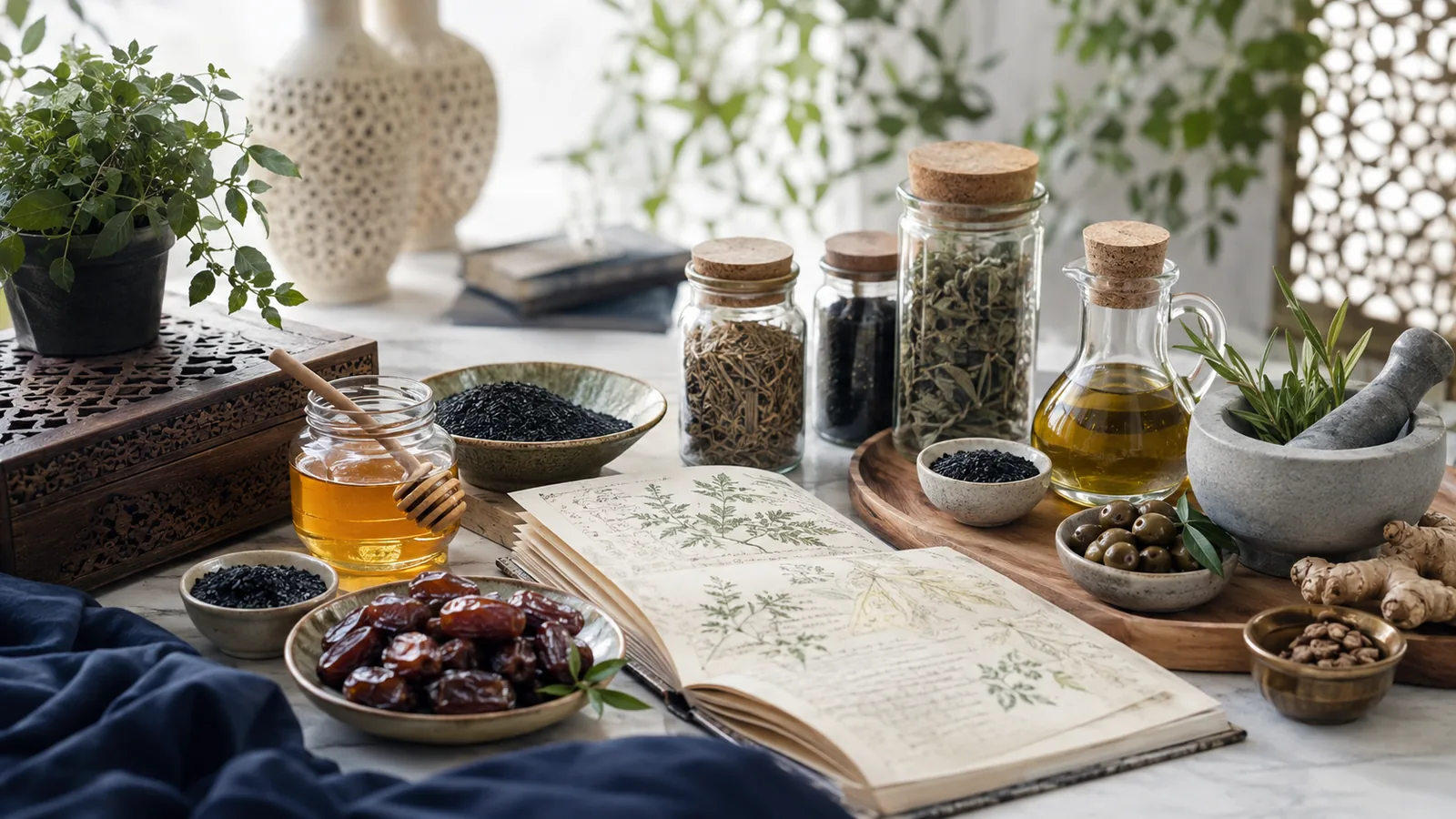 Madu, habbatussauda, kurma, dan minyak zaitun dalam pembahasan thibbun nabawi