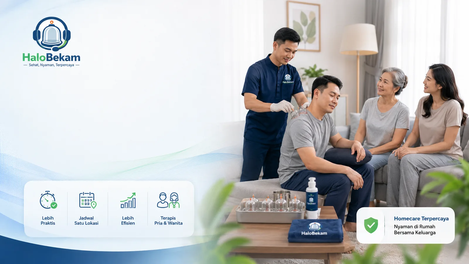 Visual layanan bekam untuk keluarga di rumah