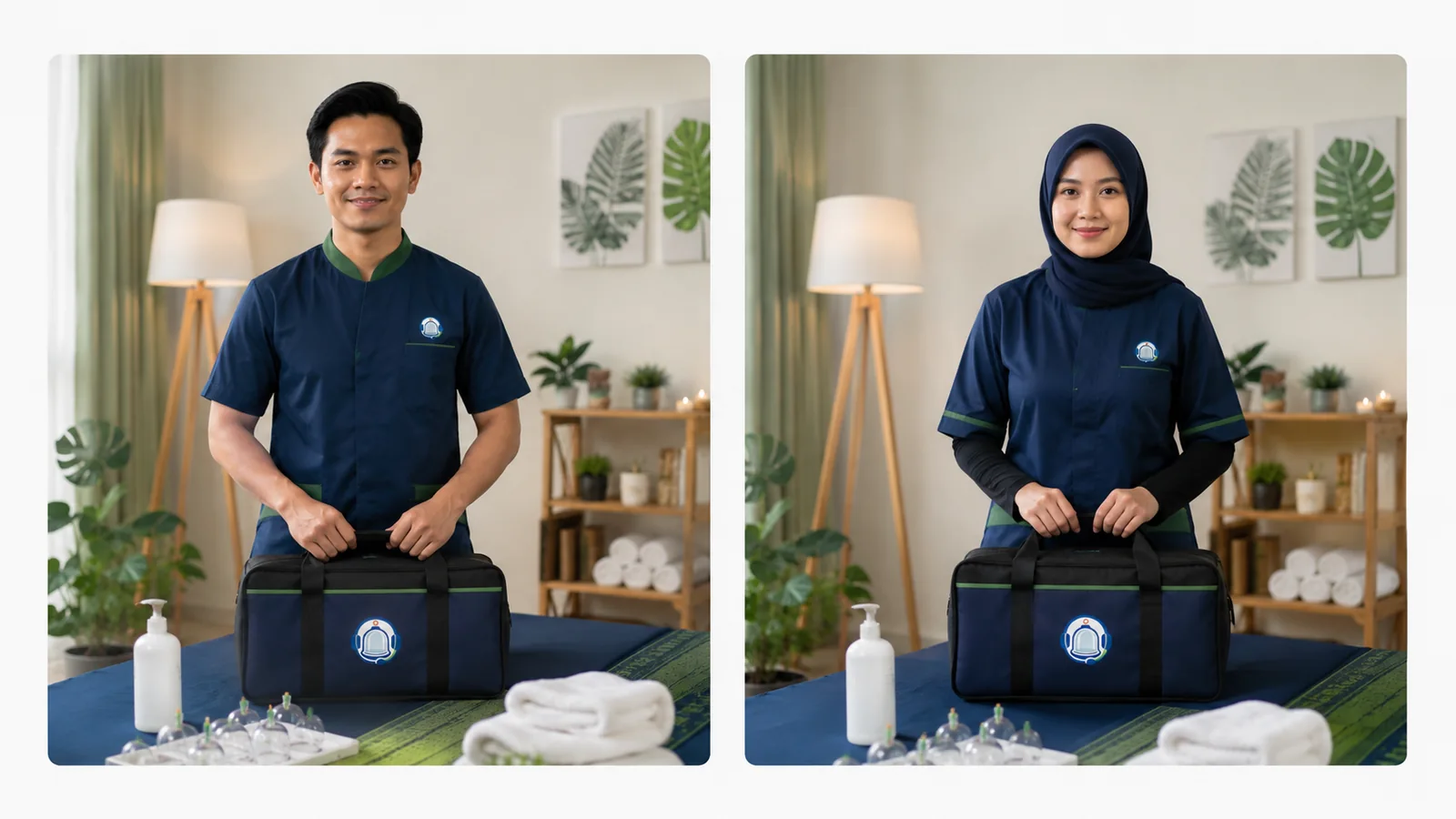 Pilihan terapis pria atau wanita untuk Paket Bekam Sinergi dan Pijat